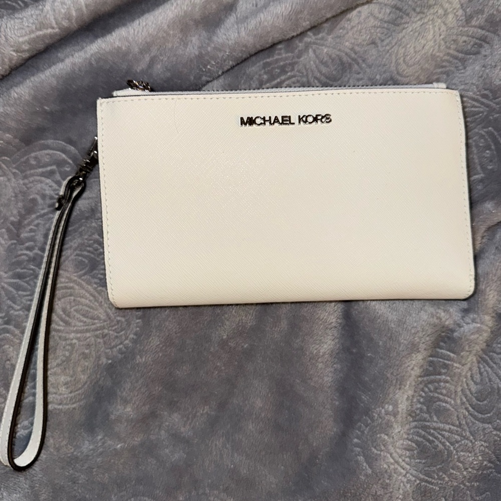 Michael Kors Ivory Wristlet with Strap